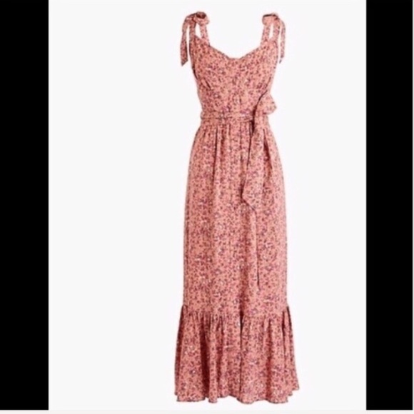 J. Crew button dress midi ruffle hem 6 NWT - Picture 2 of 10